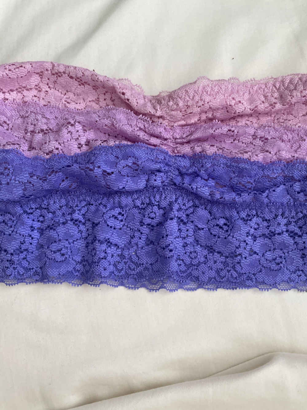 Victoria's Secret PINK Lace Bandeau Set in Lavender and Light Pink